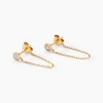 Boucles D'oreilles Pendantes Mon Premier Diamant Or Jaune - Boucles d'oreilles pierres pr&eacute;cieuses Femme | Histoire d&rsquo;Or