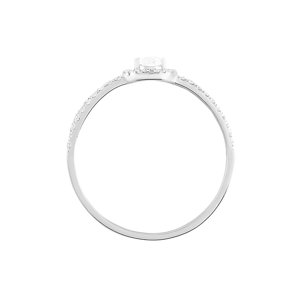 Bague Hildana Or Blanc Oxyde De Zirconium - Bagues de fian&ccedil;ailles ovale Femme | Histoire d&rsquo;Or