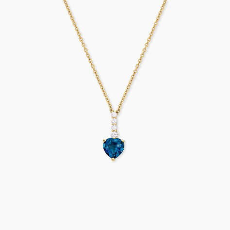 Collier Fany Argent Dor&eacute; A L'Or 750/1000 Topaze Oxyde De Zirconium - Bijoux avec pierres Femme | Histoire d&rsquo;Or