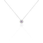 Collier Priscillya Or Blanc Amethyste Et Oxyde De Zirconium - Colliers pierre Femme | Histoire d&rsquo;Or
