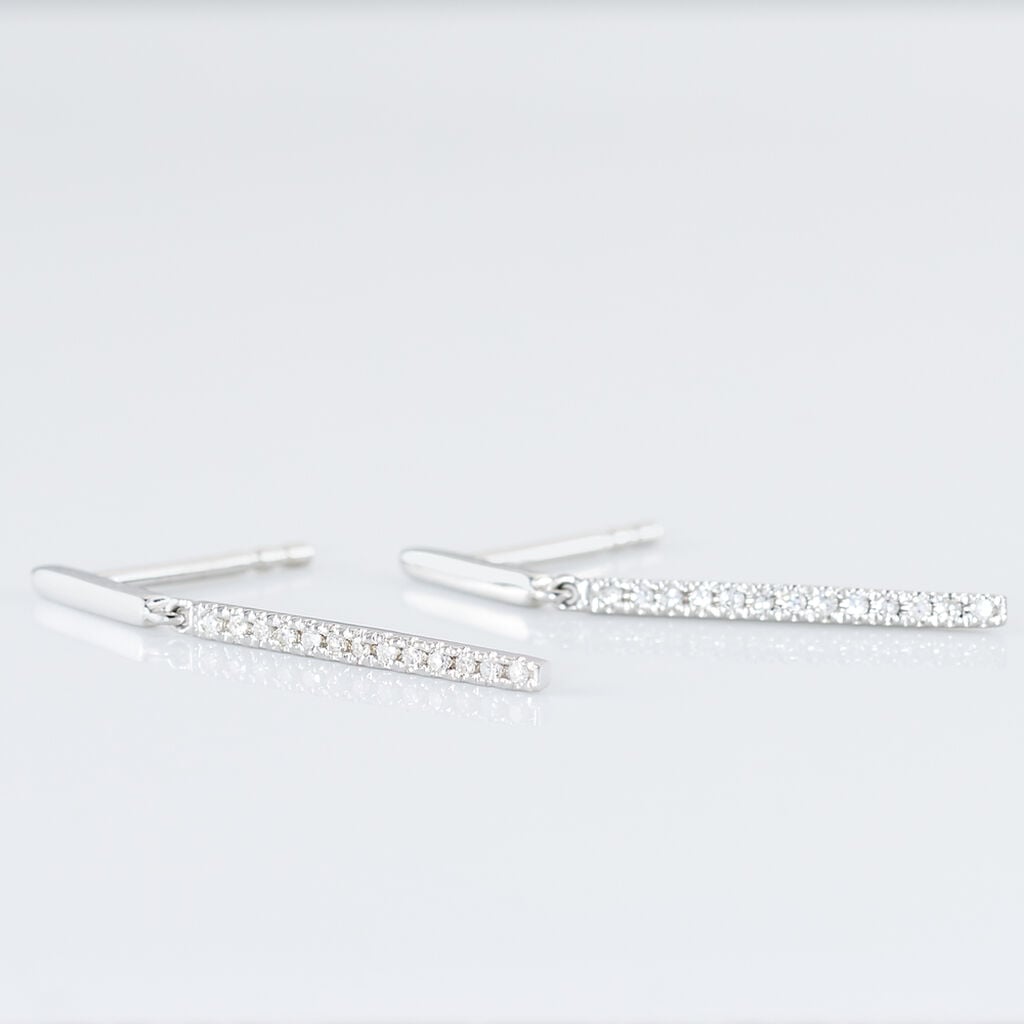 Boucles D'oreilles Puces Alayna Or Blanc Diamant - Boucles d'oreilles pierres pr&eacute;cieuses Femme | Histoire d&rsquo;Or