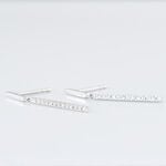 Boucles D'oreilles Puces Alayna Or Blanc Diamant - Boucles d'oreilles pierres pr&eacute;cieuses Femme | Histoire d&rsquo;Or