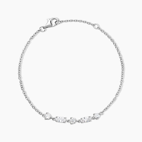 Bracelet Argent Blanc Eclat D'Aurore Oxyde De Zirconium - Bracelets Pierre Femme | Histoire d&rsquo;Or