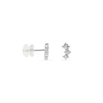Boucles D'oreilles Puces Kyoto Or Blanc Oxyde De Zirconium - Boucles d'oreilles empierr&eacute;es Femme | Histoire d&rsquo;Or