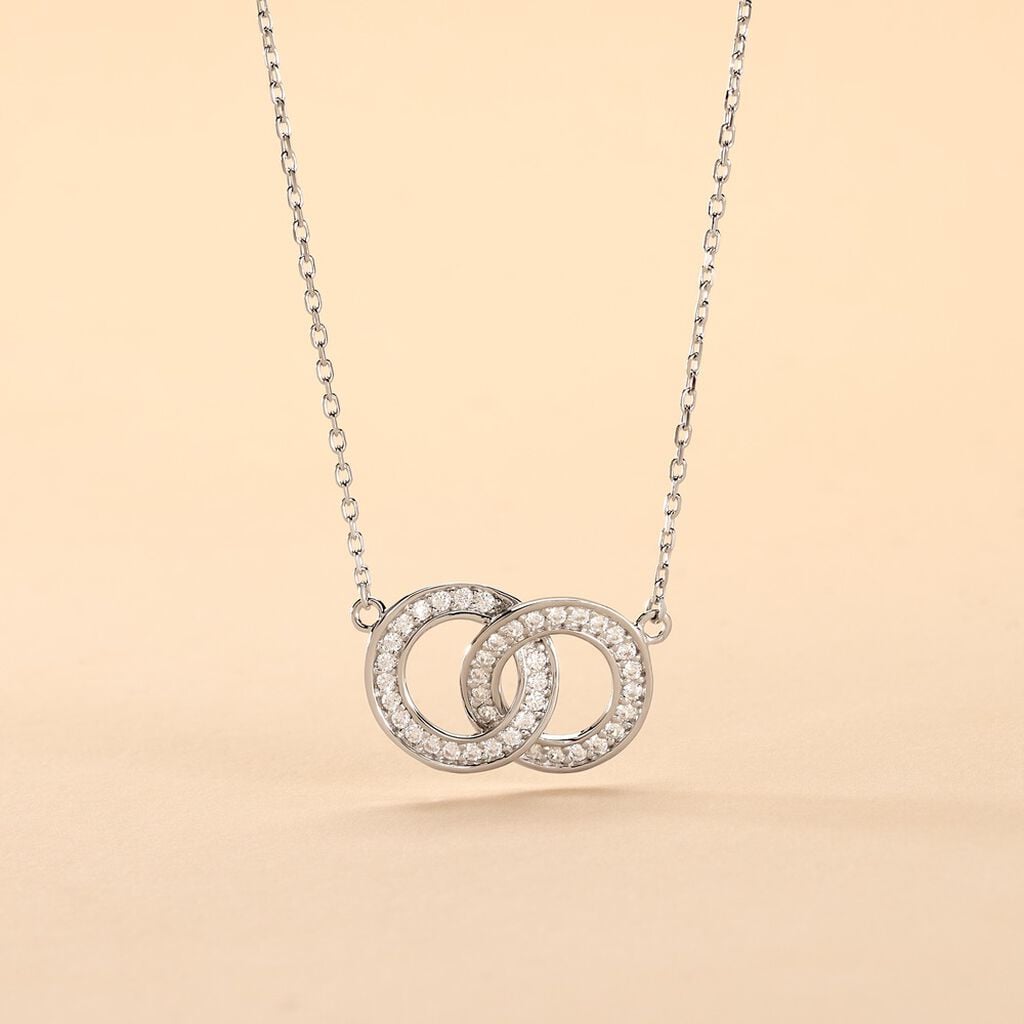 Collier Anne Argent Blanc Oxyde De Zirconium - Colliers fantaisie Femme | Histoire d&rsquo;Or