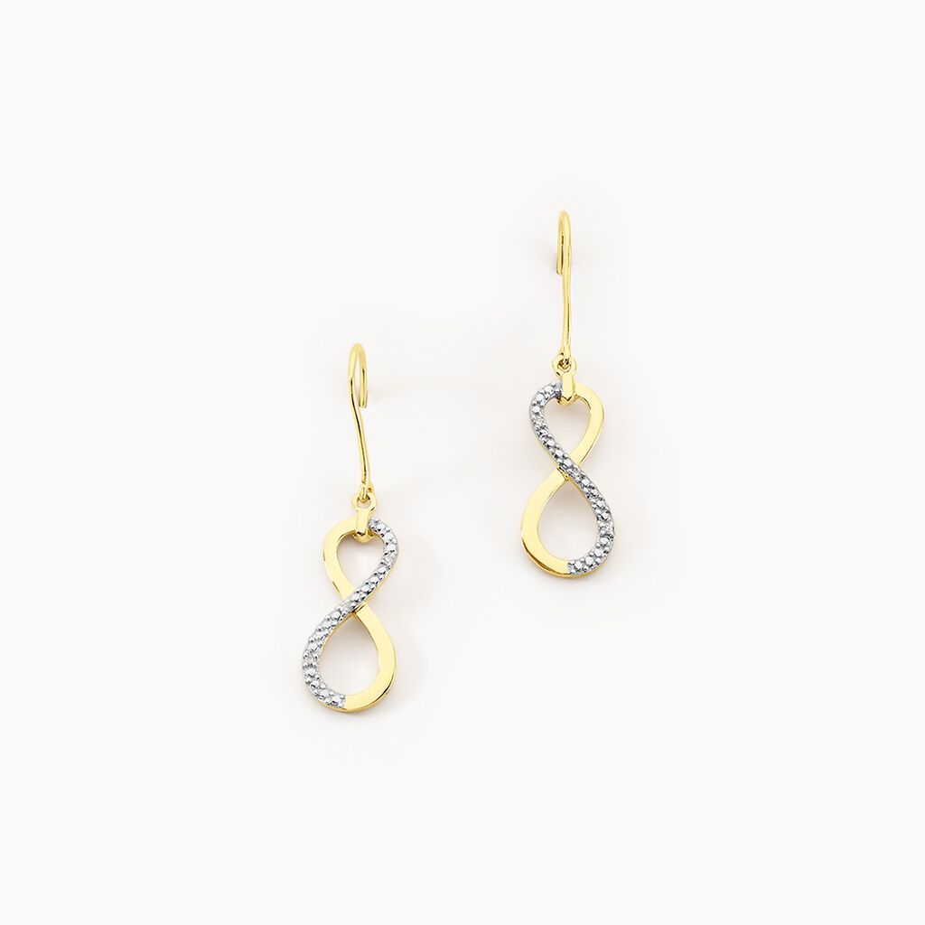 Boucles D'oreilles Pendantes Infino Or Jaune Diamant - Boucles d'oreilles pierres pr&eacute;cieuses Femme | Histoire d&rsquo;Or