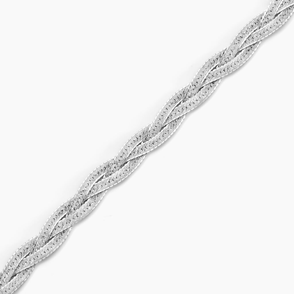 Bracelet Elae Argent Blanc - Bracelets Tress&eacute;s Femme | Histoire d&rsquo;Or