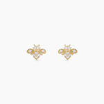 Boucles D'oreilles Puces Bettye Or Jaune Oxyde De Zirconium - Boucles d'oreilles empierr&eacute;es Enfant | Histoire d&rsquo;Or