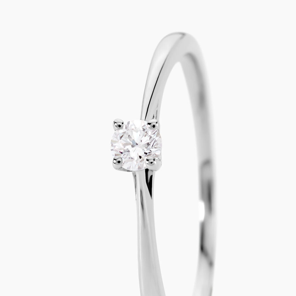 Bague Solitaire Aphrodite Platine Blanc Diamant - Bagues de fian&ccedil;ailles vintage Femme | Histoire d&rsquo;Or