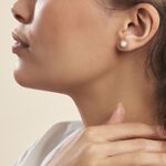 Boucles D'oreilles Puces Grizel Or Jaune Perle De Culture Et Oxyde - Boucles d'oreilles mariage Femme | Histoire d&rsquo;Or