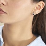 Boucles D'oreilles Puces Angelika Or Blanc Saphir Et Diamant - Boucles d'oreilles pierres pr&eacute;cieuses Femme | Histoire d&rsquo;Or
