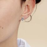 Boucles D'oreilles Puces Prudencia Or Blanc Topaze - Boucles d'oreilles empierr&eacute;es Femme | Histoire d&rsquo;Or