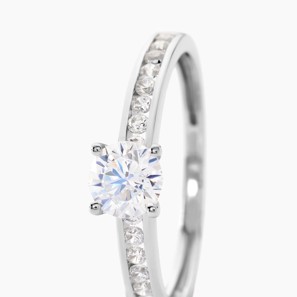 Bague Harem Or Blanc Oxyde - Bagues de fian&ccedil;ailles ronde Femme | Histoire d&rsquo;Or