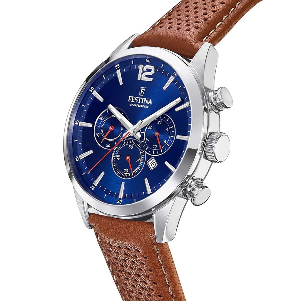 Montre Festina Timeless Chronograph Bleu - Montres chronographes Homme | Histoire d&rsquo;Or