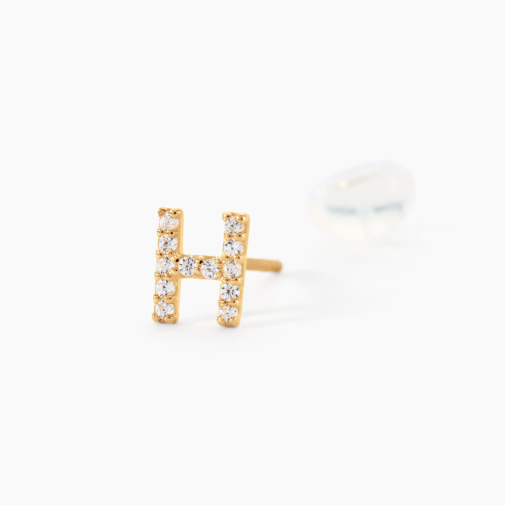 Boucle D'oreille Puce Unitaire Jodoca Or Jaune Oxyde De Zirconium - Boucles d'oreilles empierr&eacute;es Femme | Histoire d&rsquo;Or