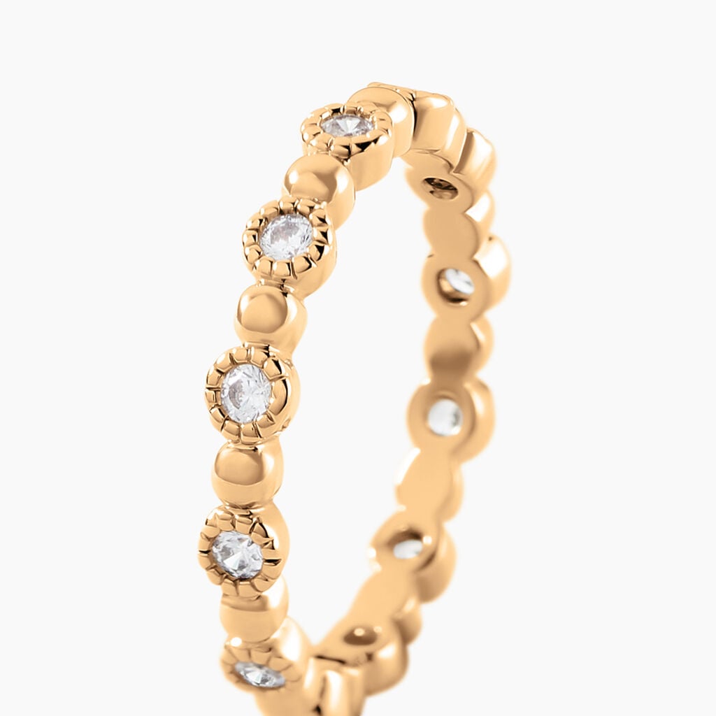 Bague Aura Plaque Or Jaune Oxyde De Zirconium - Bagues fines Femme | Histoire d&rsquo;Or