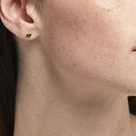 Boucles D'oreilles Puces Or Jaune Oxydes De Zirconium - Boucles d'oreilles empierr&eacute;es Femme | Histoire d&rsquo;Or