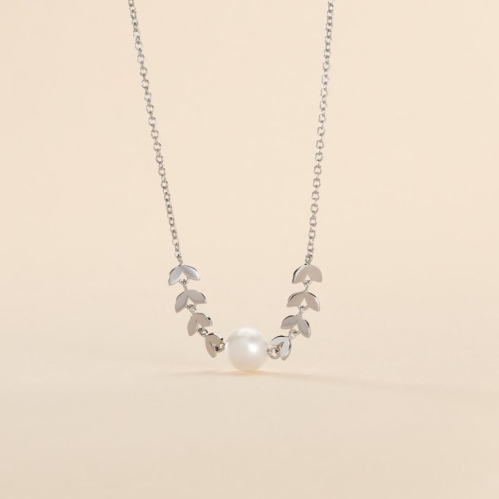 Collier Giacobbe Argent Blanc Perle De Culture - Colliers pierre Femme | Histoire d&rsquo;Or