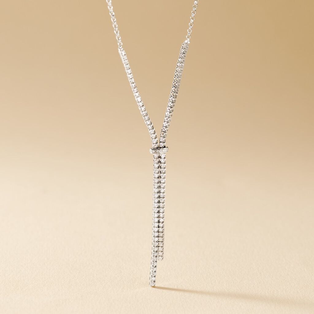 Collier Moscou Or Blanc Diamant - Bijoux Pierres Pr&eacute;cieuses Femme | Histoire d&rsquo;Or