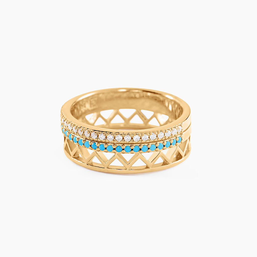 Bague Zoila Plaqu&eacute; Or Jaune Oxyde De Zirconium - Bagues avec pierre Femme | Histoire d&rsquo;Or