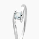 Bague Camilia Or Blanc Topaze - Bagues de fian&ccedil;ailles ronde Femme | Histoire d&rsquo;Or