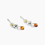 Boucles D'oreilles Pendantes Agneta Argent Blanc Ambre - Boucles d'oreilles empierr&eacute;es Femme | Histoire d&rsquo;Or