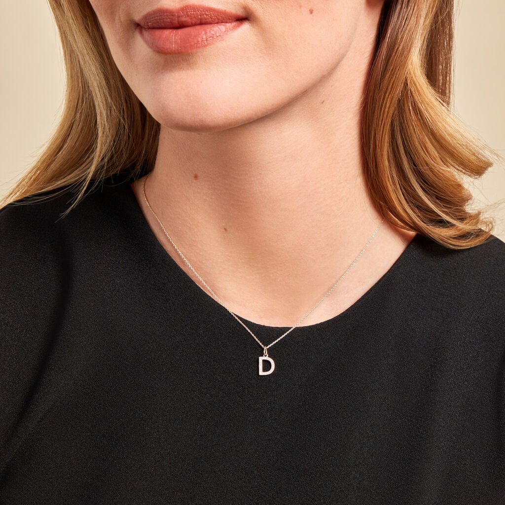 Pendentif Lettre K Or Jaune Oxyde - Pendentifs empierr&eacute;s Famille | Histoire d&rsquo;Or