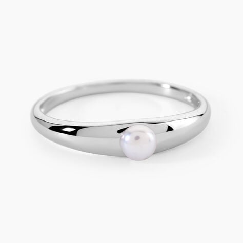 Bague Aurela Argent Blanc Perle De Culture - Bagues de fian&ccedil;ailles vintage Femme | Histoire d&rsquo;Or