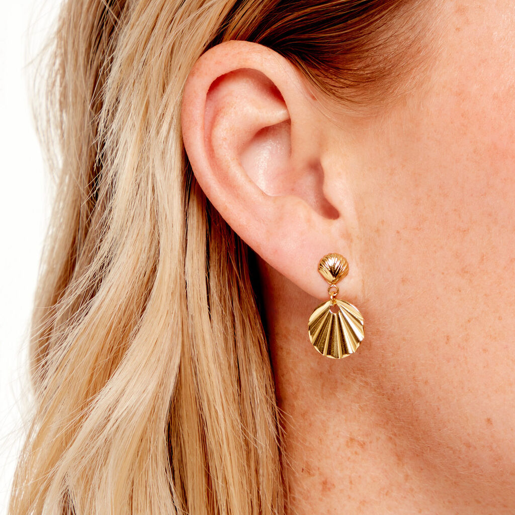 Boucles D'Oreilles Pendantes Glowy Acier Jaune - Boucles d'oreilles pendantes Femme | Histoire d&rsquo;Or