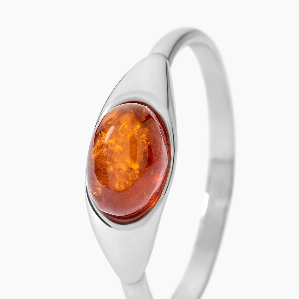 Bague Marquita Argent Blanc Ambre - Solitaires classiques Femme | Histoire d&rsquo;Or