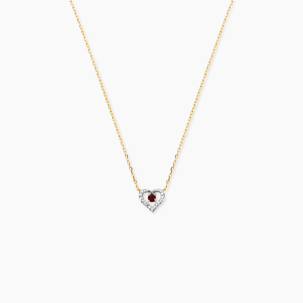 Collier Bengt Or Jaune Rubis Diamant - Bijoux Pierres Pr&eacute;cieuses Femme | Histoire d&rsquo;Or