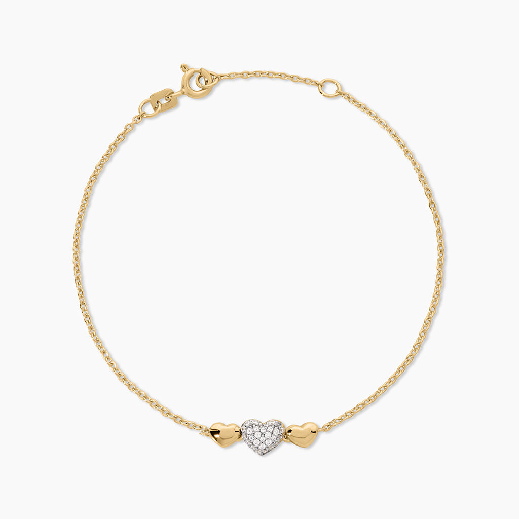 Bracelet Minie Argent Dor&eacute; A L'Or 750/1000 Oxyde De Zirconium - Bracelets Pierre Femme | Histoire d&rsquo;Or