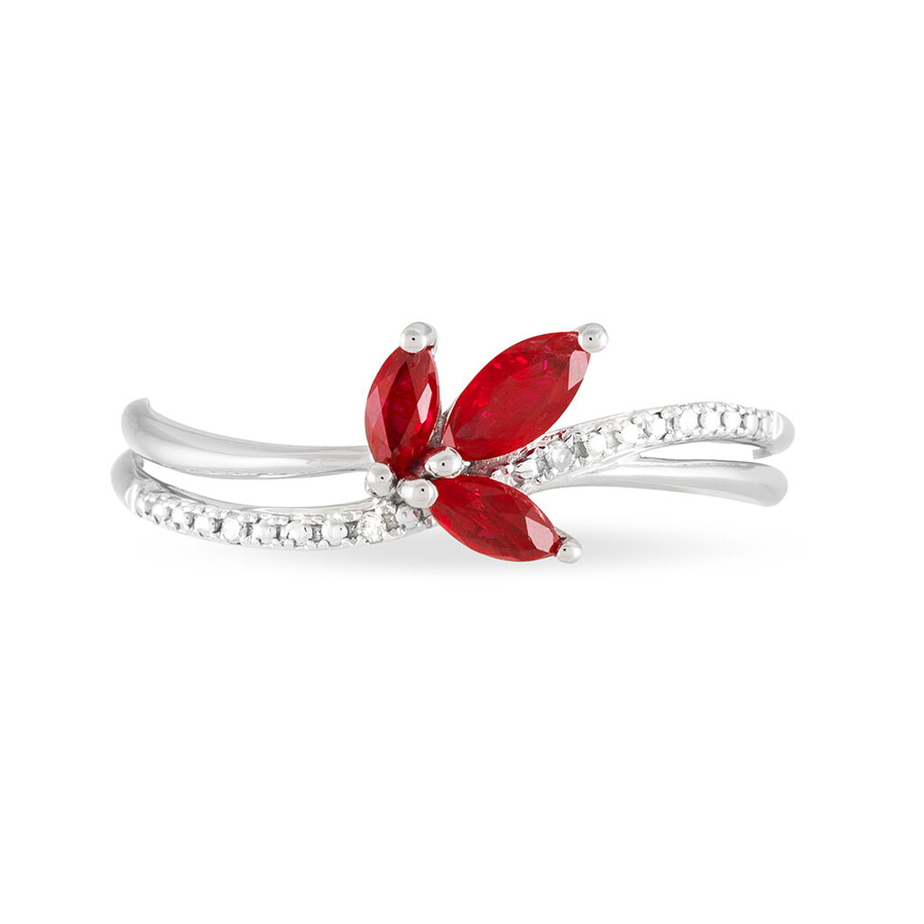 Bague Angie Or Blanc Rubis Et Diamant - Bagues 18 carats Femme | Histoire d&rsquo;Or
