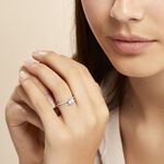 Bague Solitaire Cesarine Or Blanc Oxyde De Zirconium - Bagues de fian&ccedil;ailles ronde Femme | Histoire d&rsquo;Or