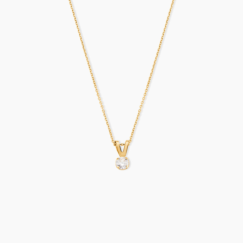 Pendentif Mabila Or Jaune Oxyde De Zirconium - Pendentifs empierr&eacute;s Femme | Histoire d&rsquo;Or