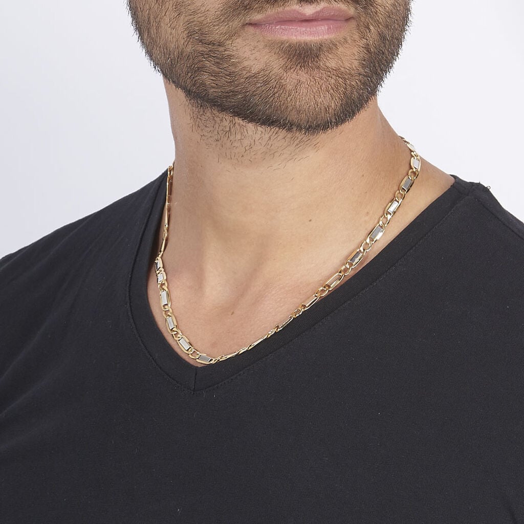 Collier Danae Plaquette Or Bicolore - Chaines Homme | Histoire d&rsquo;Or