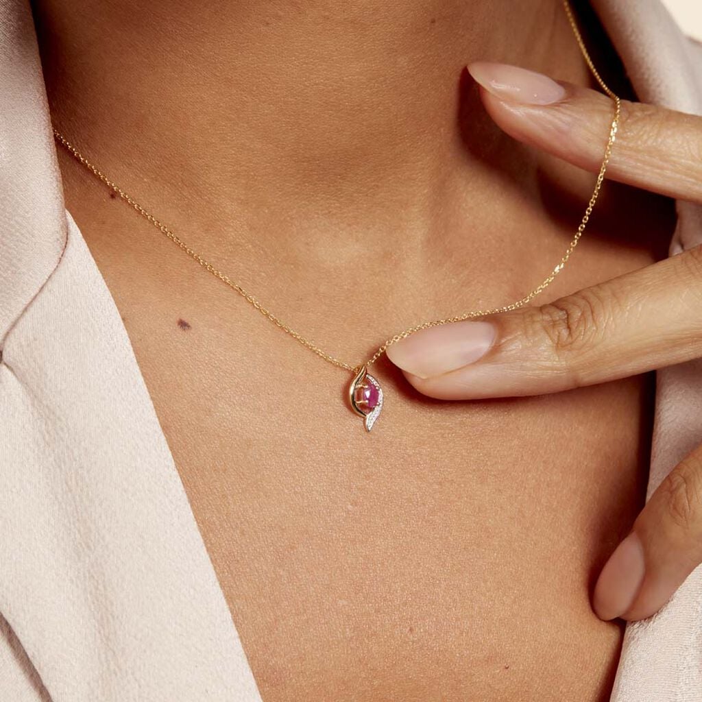 Collier Lydia Or Jaune Rubis - Bijoux Pierres Pr&eacute;cieuses Femme | Histoire d&rsquo;Or