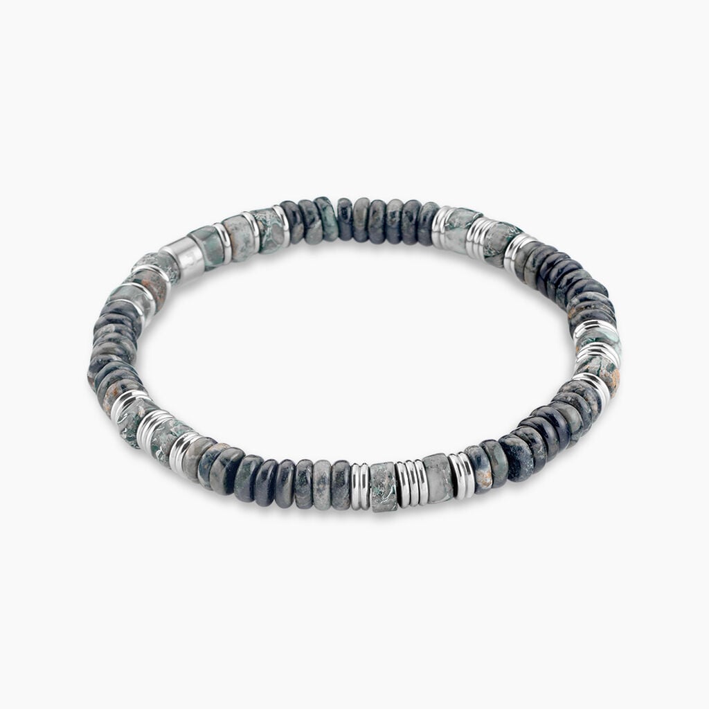 Bracelet Naturel Autres Vert Jaspe Africain - Bracelets Lithoth&eacute;rapie Homme | Histoire d&rsquo;Or