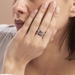Bague Ajustable Abram Acier Blanc - Bagues 2 anneaux Femme | Histoire d&rsquo;Or