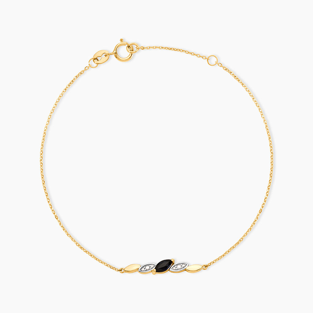 Bracelet Pr&eacute;cieux P&eacute;tales Or Jaune Saphir Et Diamants - Bracelets Pierre Femme | Histoire d&rsquo;Or
