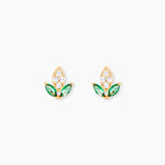 Boucles D'Oreilles Puces Firenze Or Jaune Oxyde De Zirconium - Boucles d'oreilles empierr&eacute;es Femme | Histoire d&rsquo;Or