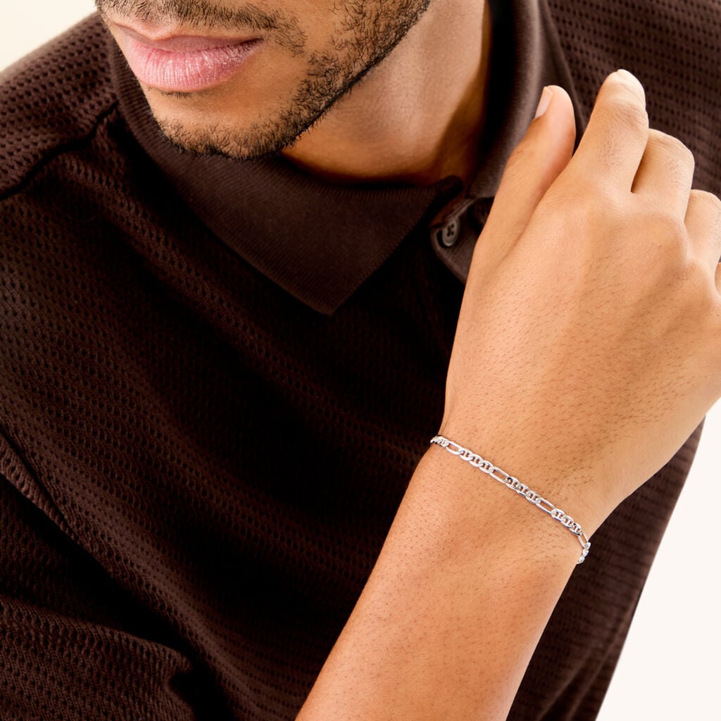 Bracelet Edmonde Argent Blanc - Bracelets fantaisie Homme | Histoire d&rsquo;Or