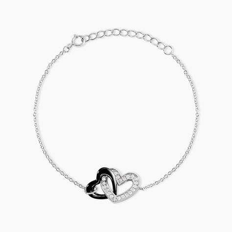 Bracelet Lineth Argent Blanc C&eacute;ramique Oxyde De Zirconium - Bracelets Pierre Femme | Histoire d&rsquo;Or