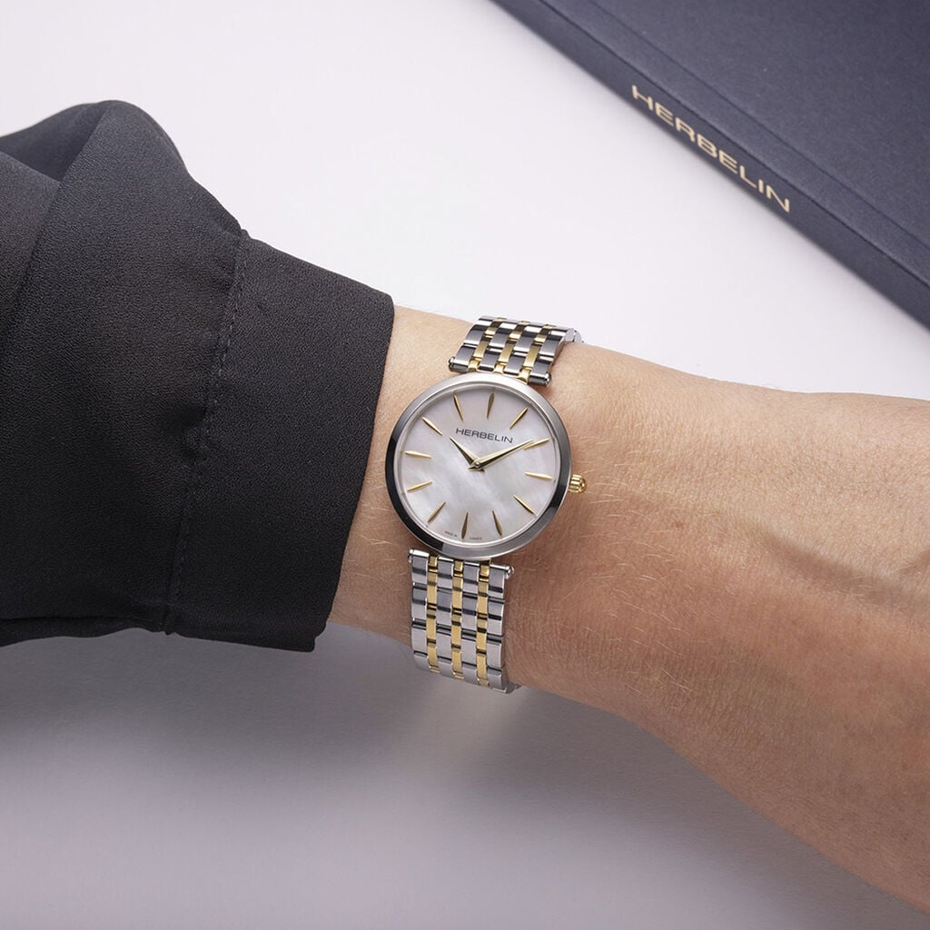 Montre Herbelin Epsilon Nacre Blanche - Montres &eacute;tanches Femme | Histoire d&rsquo;Or