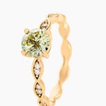 Bague Kurt Plaqu&eacute; Or Jaune Oxyde De Zirconium - Bagues de fian&ccedil;ailles ronde Femme | Histoire d&rsquo;Or