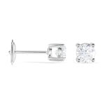 Boucles D'oreilles Puces 4 Griffes Or Blanc Diamant Synthetique - Boucles d'oreilles 18 carats Femme | Histoire d&rsquo;Or