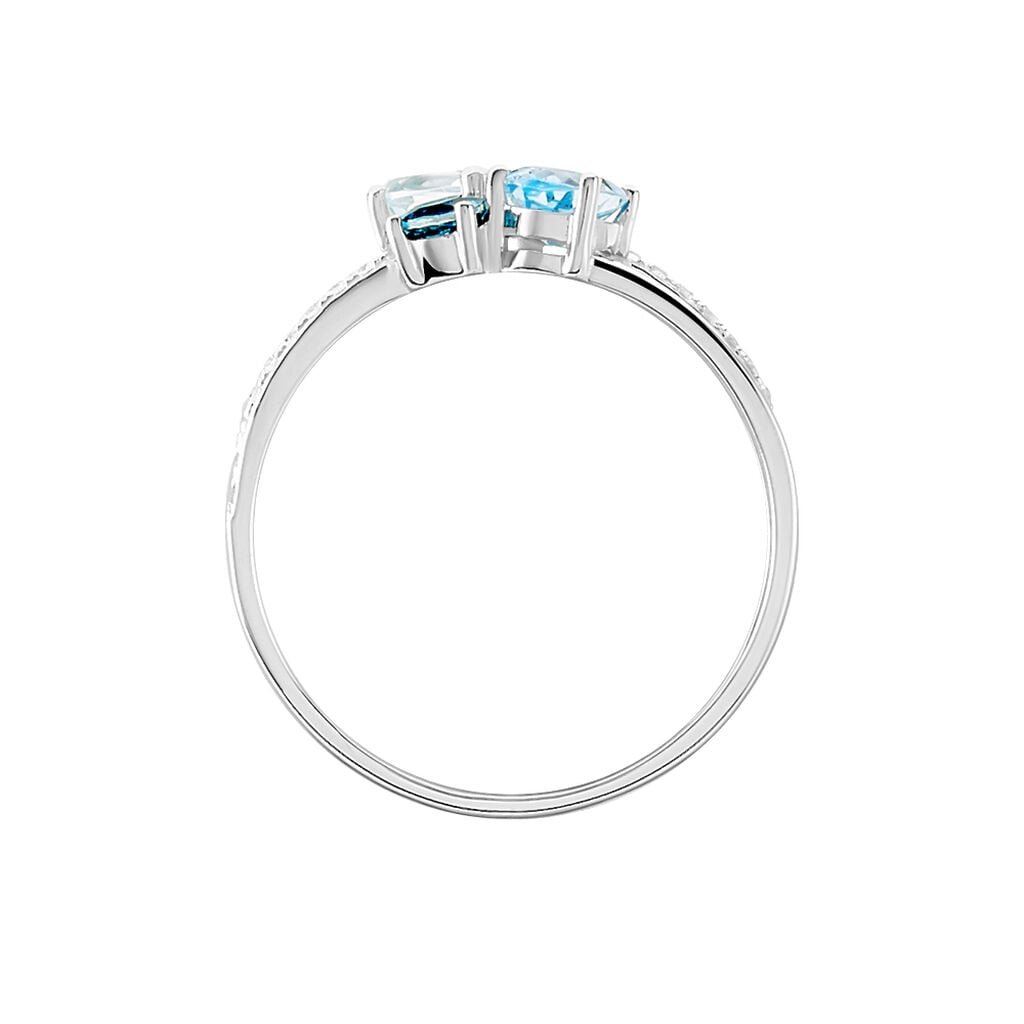 Bague Lilia Or Blanc Topaze - Bagues de fian&ccedil;ailles ovale Femme | Histoire d&rsquo;Or