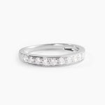 Demi-alliance Or Blanc Valentine Diamants Synthetique - Alliances 18 carats Femme | Histoire d&rsquo;Or