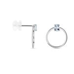 Cr&eacute;oles Kip Or Blanc Topaze - Boucles d'oreilles empierr&eacute;es Femme | Histoire d&rsquo;Or