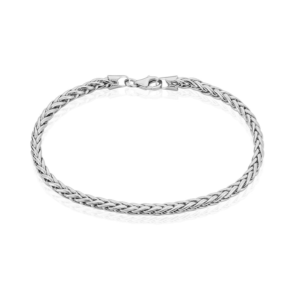 Bracelet Jany Maille Palmier Or Blanc - Bracelets maille Femme | Histoire d&rsquo;Or